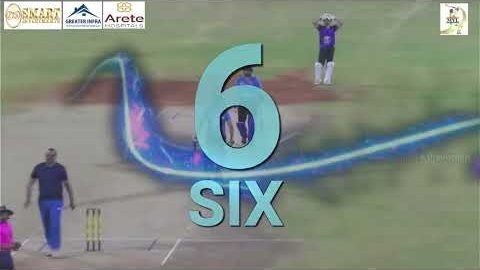 Live-stream graphic celebrating a six during an MBPL match